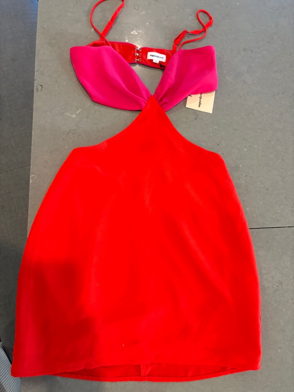 Superdown Cutout Mini Dress Red Pink Satin Size Small NWT Revolve